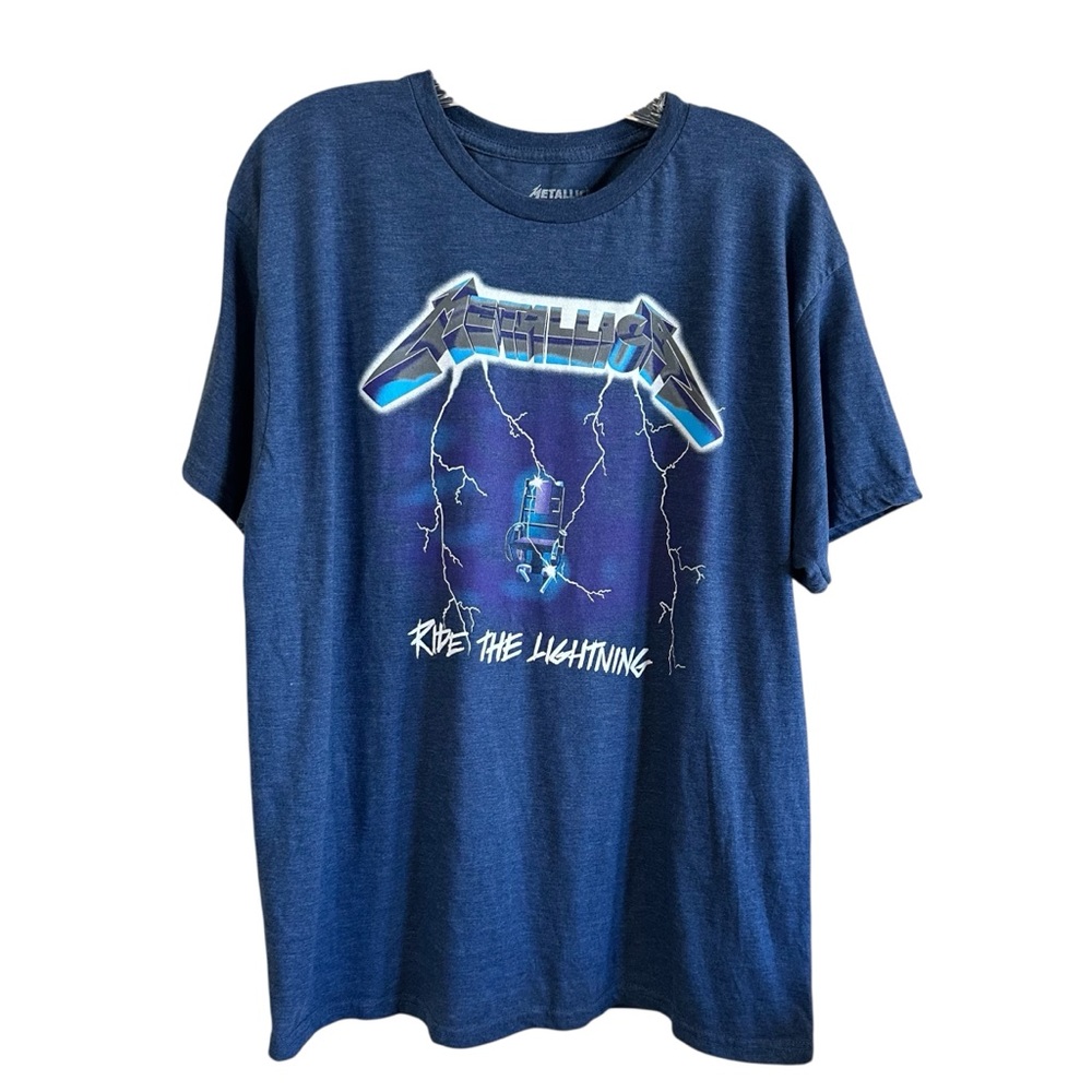 METALLICA Blue Ride The Lightning Tee Shirt - XXL